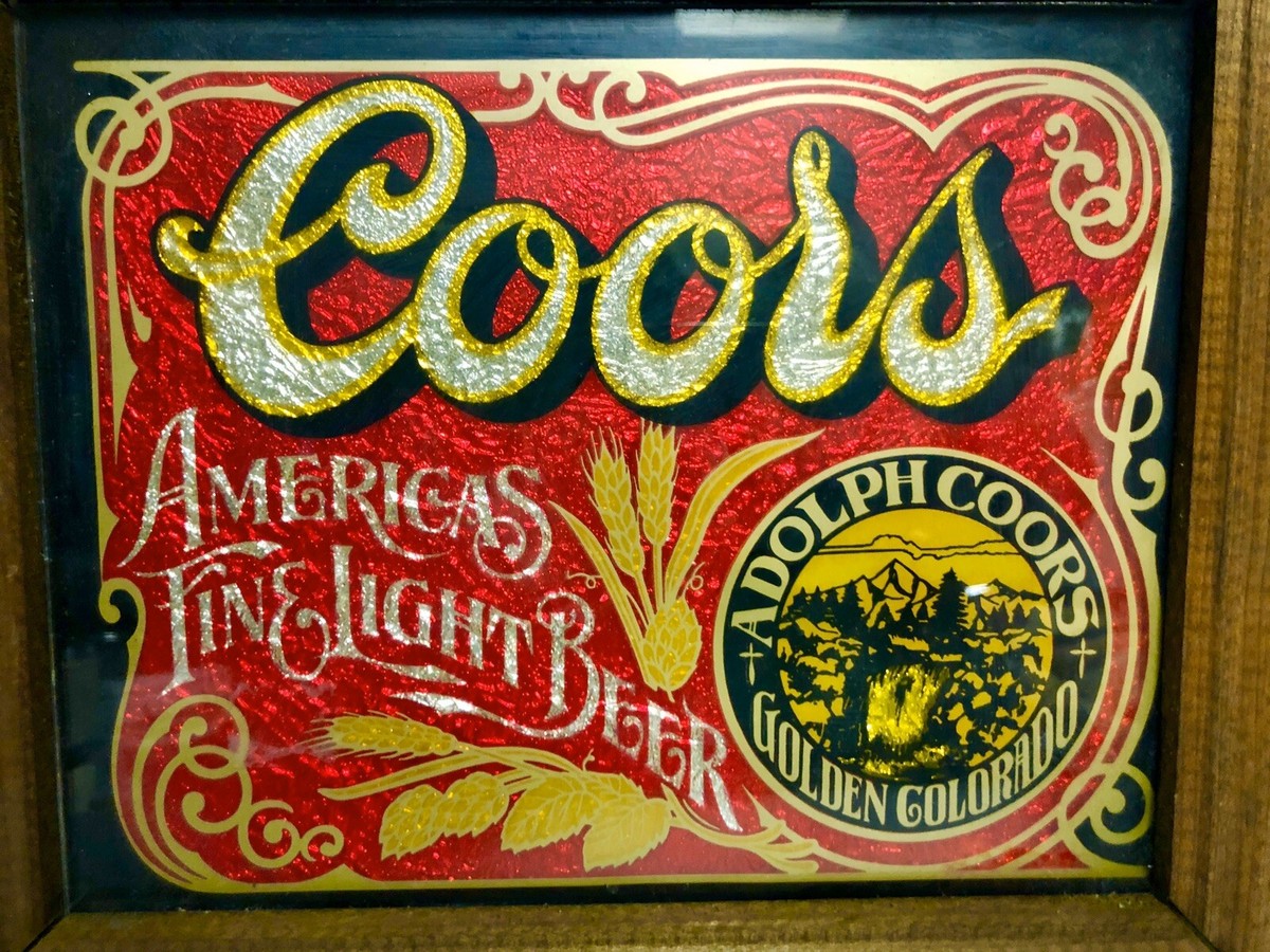Coors Light Beer Vibrant Red Foil Back Advertising Sign Framed | eBay