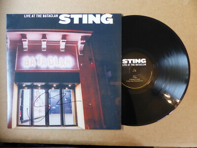 STING signed Autogramm signiert auf ''LIVE AT THE BATACLAN'' Vinyl Schallplatte