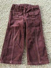 Janie and Jack Toddler Girls Brown Corduroy Adjustable Waist Pants Size 2T EUC