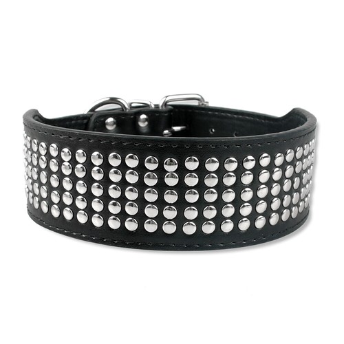 Collare in pelle realizzato a mano per cani di taglia medio/grande con strass - Imagen 2 de 19