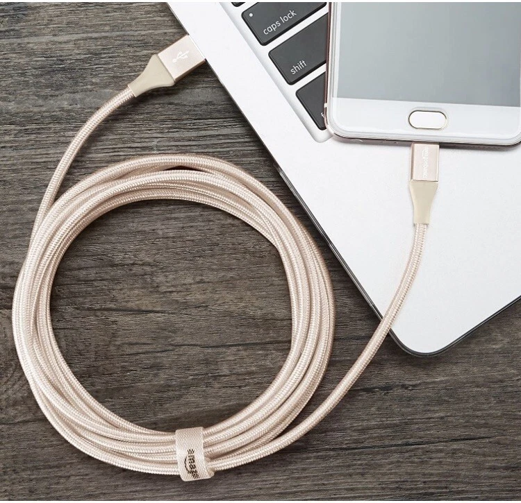 Amazon USB-A 2.0 to Micro-B Cable Double Braided Nylon Gold - 6ft/1.8m - Image 3 of 4