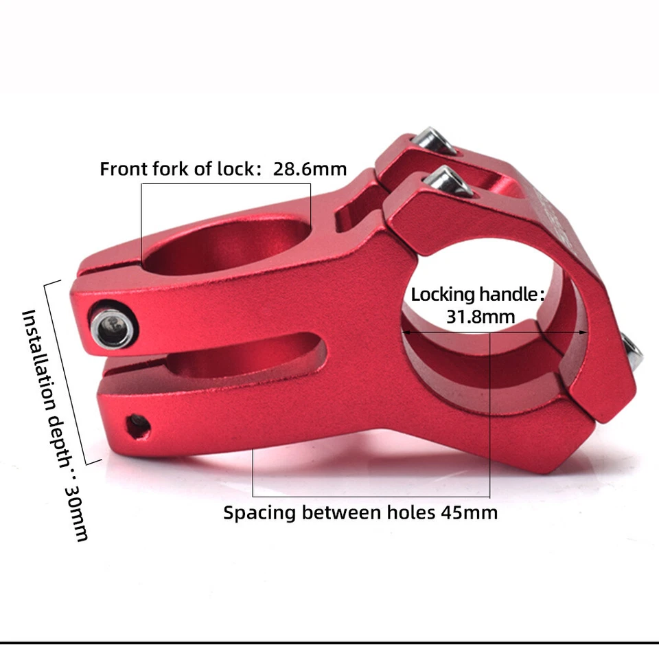 25.4/31.8mm Mountain Bike Bicycle Aluminum Alloy Short Handlebar Stem Risers - Image 2 of 4