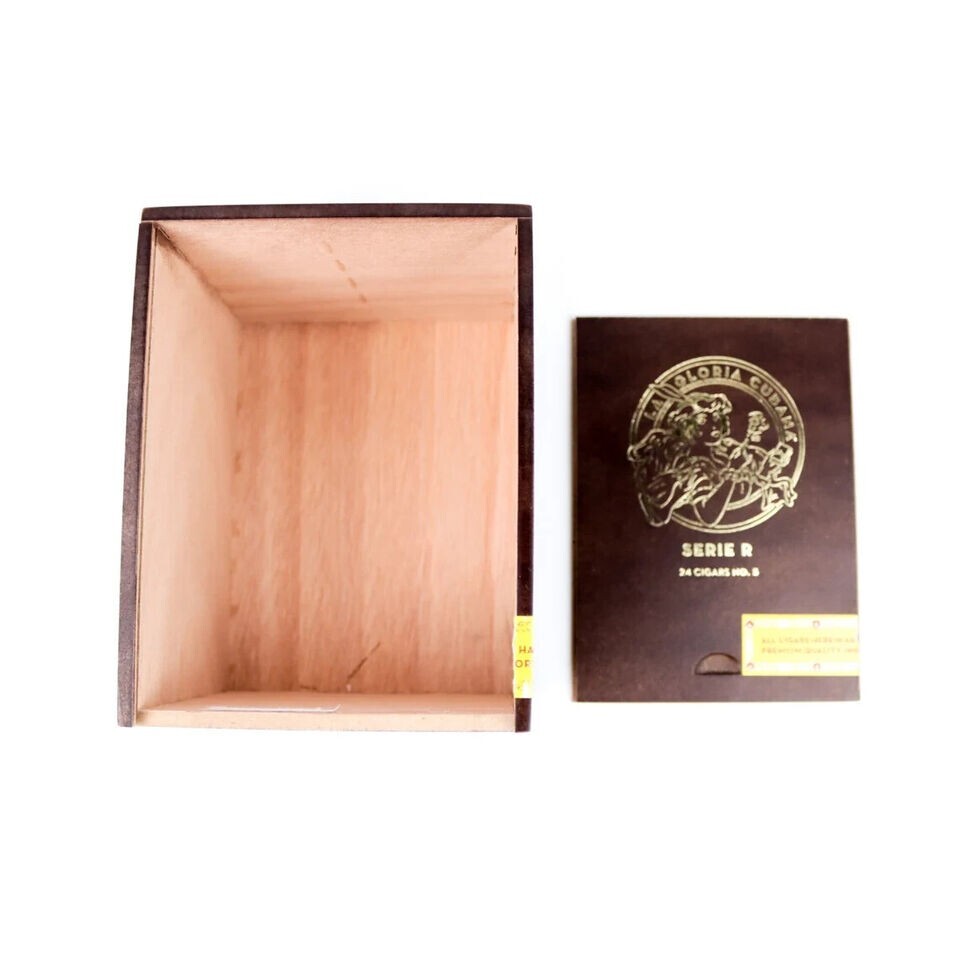 La Gloria Cubana No. 5 Serie R Empty Wooden Cigar Box 6" x 4.5" x 4.75"