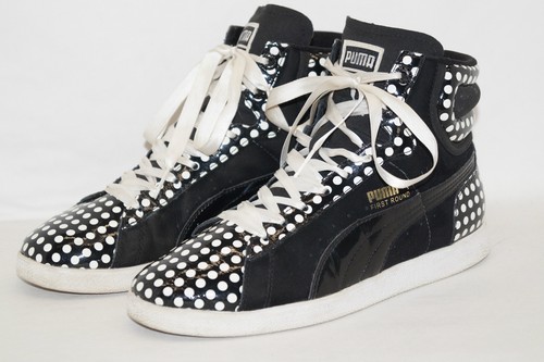 PUMA First Round schwarz weiss Punkte Gr.36 UK 3,5 WMNS 346558 01 | eBay
