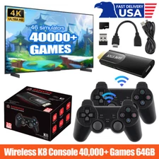 Built-in 64GB 40000+ Video Games 4K HDMI TV Game Stick Console Wireless Gamepad