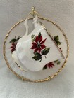 V004 Rosina Bone China Gold Trim Poinsettia Flower Pattern Teacup & Saucer — photo 2