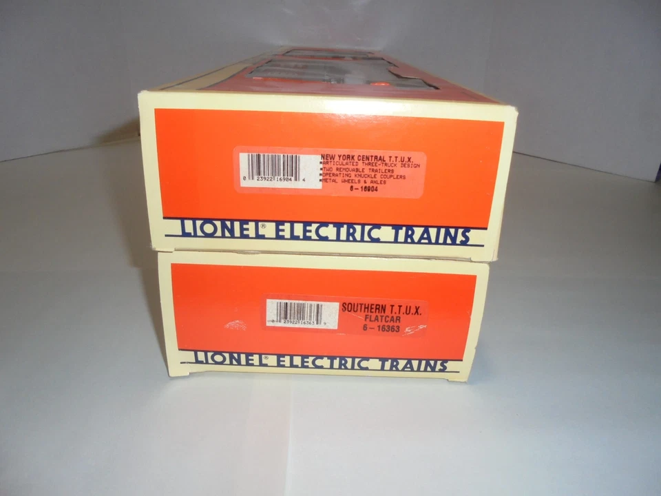 LIONEL PAIR OF TTUX TRAILER TRAINS WITH TRAILERS MIB 16904,16363 - Image 4 of 4
