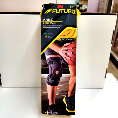 3M Futuro Knee Hinged Brace Black Firm Support Adjustable Size