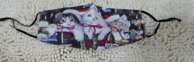 Christmas Face Mask, 5 CHRISTMAS KITTIES 