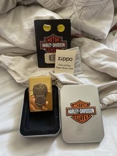 VTG NEW RARE 1997 ZIPPO BARRETT SMYTHE HARLEY DAVIDSON HD EMBLEM "EAGLE TIRE"