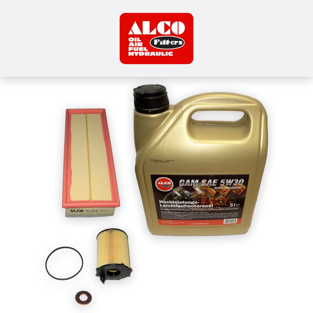 SERVICE KIT for PEUGEOT 308 1.6 HDI SW ALCO OIL AIR FILTERS +OIL (2007-2010)