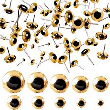TOAOB 100pcs Yellow Glass Eyes Kits 3mm to 12mm Assorted Sizes for Crafts Nee...
