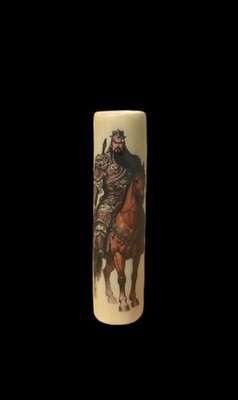 Solid Bamboo Painted Guan Yu 五虎將关羽 Handle Piece 22X88MM (B004)