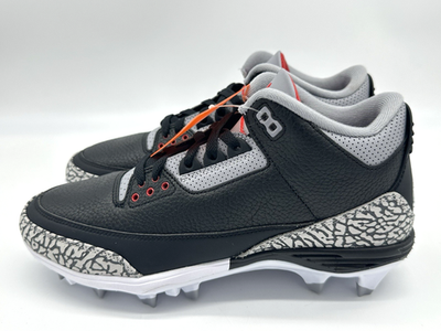 Nike Air Jordan 3 Mid TD Men's Size 9.5 Black Cement Football