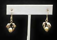 Sterling Silver Cute Dolphin Dangle Earrings FMF478