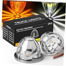 Dual Color Watermelon Lights with Strobe Steady Lighting, 2-Pack Amber White