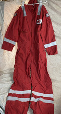 Wenaas AntiFlame FR Coveralls Sz 46 Reg Workwear/Red/Hi Vis Strips/Zip M061
