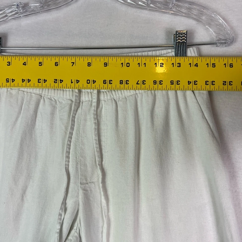 Chaps Pants Womens Size Small Linen Blend Wide Leg Cropped Trouser Loungewear - Image 3 of 4