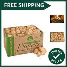 Natural Wood Wool Firelighters 200 Value Pack – Fire Lighters for Wood Burner... 0.13 per lighter