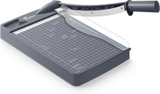 12 Inch Guillotine Paper Cutter, Heavy Duty Paper Trimmer, Gray 12-Sheet Capac