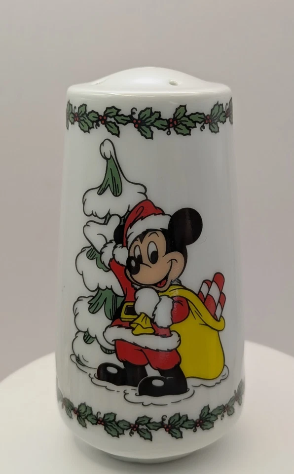 Disney Japón Santa Mickey Mouse Feliz Navidad Salero y Pimentero Porcelana Foto 4 de 4