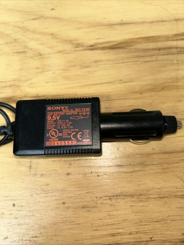 Adaptador de corriente para automóvil Sony DCC-FX160 genuino 9,5 V DVD PS2 Playstation delgado OEM Foto 2 de 4