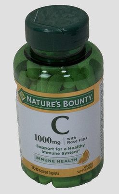 Nature's Bounty Vitamin C + Rose HIPS 1000mg - 100 Coated Caplets *EXP: 07/2028*