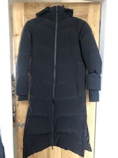 Zara Hooded Feather Long Jacket Coat Water and Wind Protection Black Size XS New