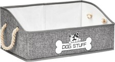 Collapsible Fabric Dog Toy Box and Storage Bin With Handle - Trapezoid Basket...