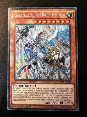 Meisterfrieden, der wahre Dracoslaying König MACR-DE024 Secret Rare 1. Auflage NM Yugioh