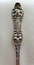 Alvin Sterling Silver Old Orange Blossom 9" Meat Fork 92.8 grams