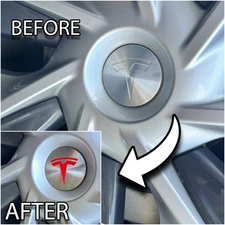 Custom Fit TESLA Model Y 3 S Wheel Rims Hubcup Covers Emblem Logo Decal Sticker