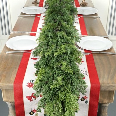 9 Ft Real Touch Christmas Garlands,Thick and Lush，Bendable guirnaldas navideñas,