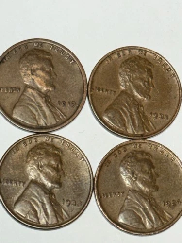 1919-P 1924-P 1932-P 1933-P Lincoln Wheat Cents/Pennies -Better Grade Coins XF