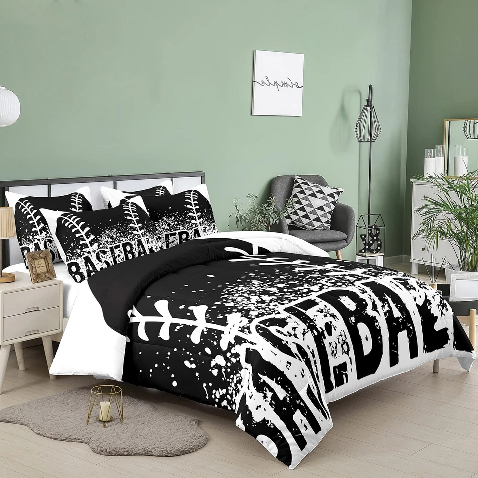 Teen Boys Bedding Set Queen Size,Sports Bedding Set for Boys Kids,Boys Baseba... - Image 2 of 4