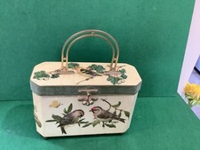 Vintage Decoupage Box Purse With Bird Motif