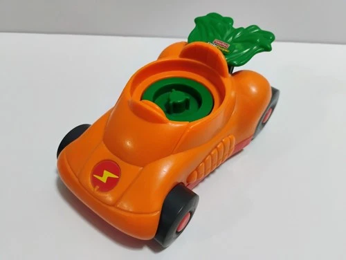 HTF Vintage 2009 Fisher-Price Little People Carrot Race Car Toy WORKS