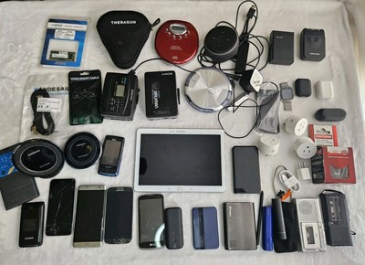 Lot Of 40 Electronics & Gadgets Junk Drawer~Random Items Untested AS IS Vintage
