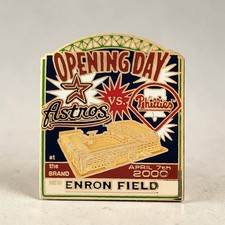 2000 Opening Day Enron Field Astros vs Phillies Lapel Pin MLB Stadium