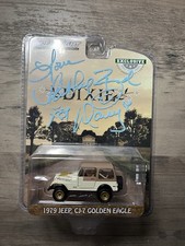 AUTOGRAPHED 1;64 GreenLight Exclusive / DIXIE 1979 Jeep CJ-7 Golden Eagle NEW!