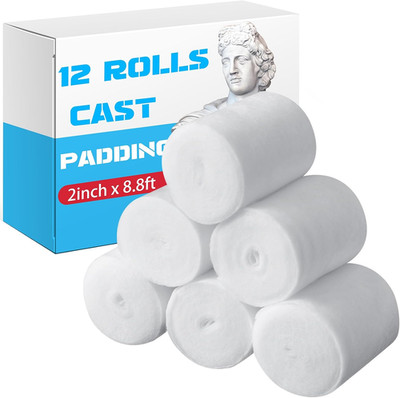Nuanchu 6 Rolls Cast Padding Soft Individual Pack Padding Use with Plaster Cloth