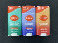 3x Lume Smooth Solid Whole Body Deodorant VARIETY SCENT Lot 2.6 oz - NEW