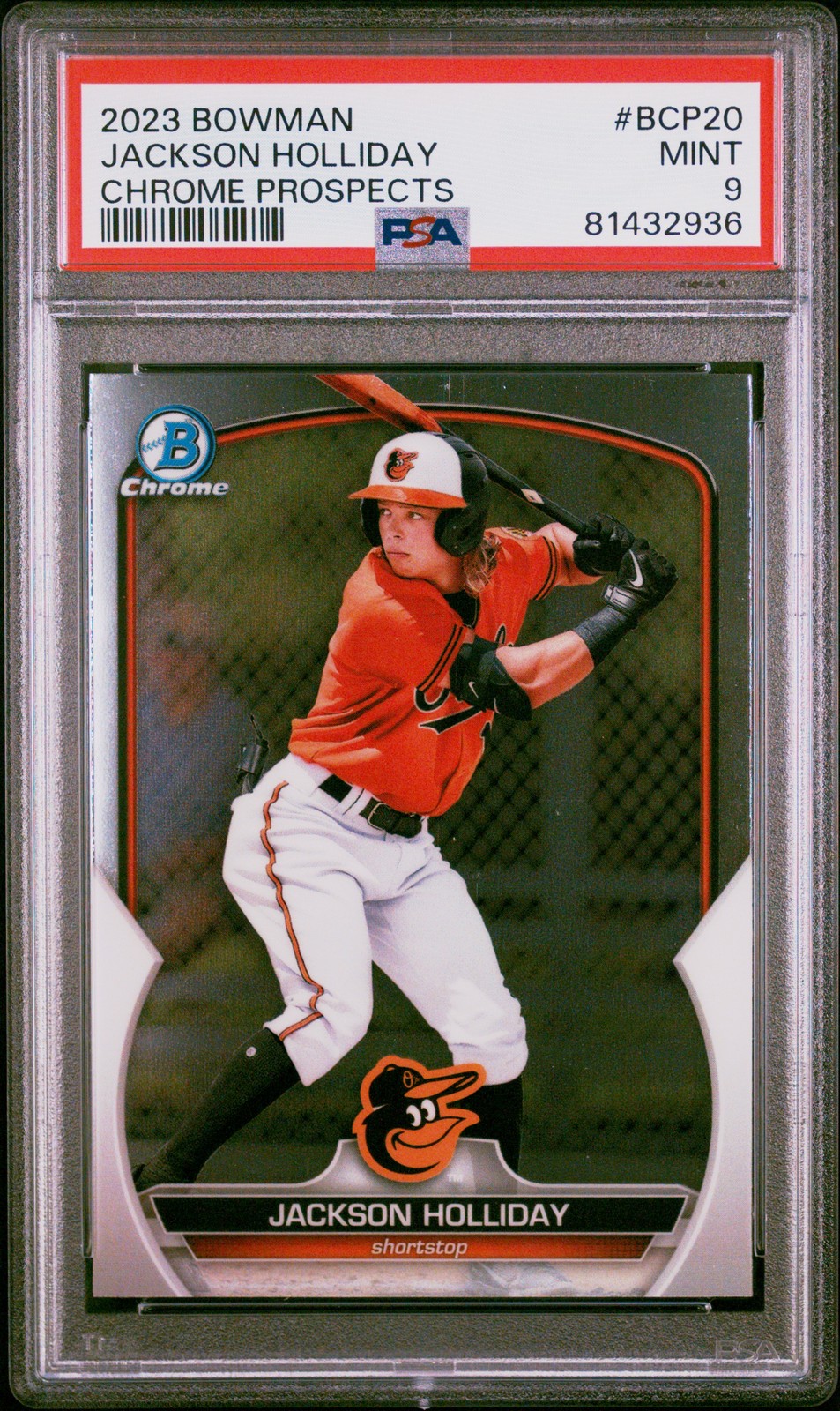 2023 BOWMAN CHROME PROSPECTS #BCP20 JACKSON HOLLIDAY PSA 9