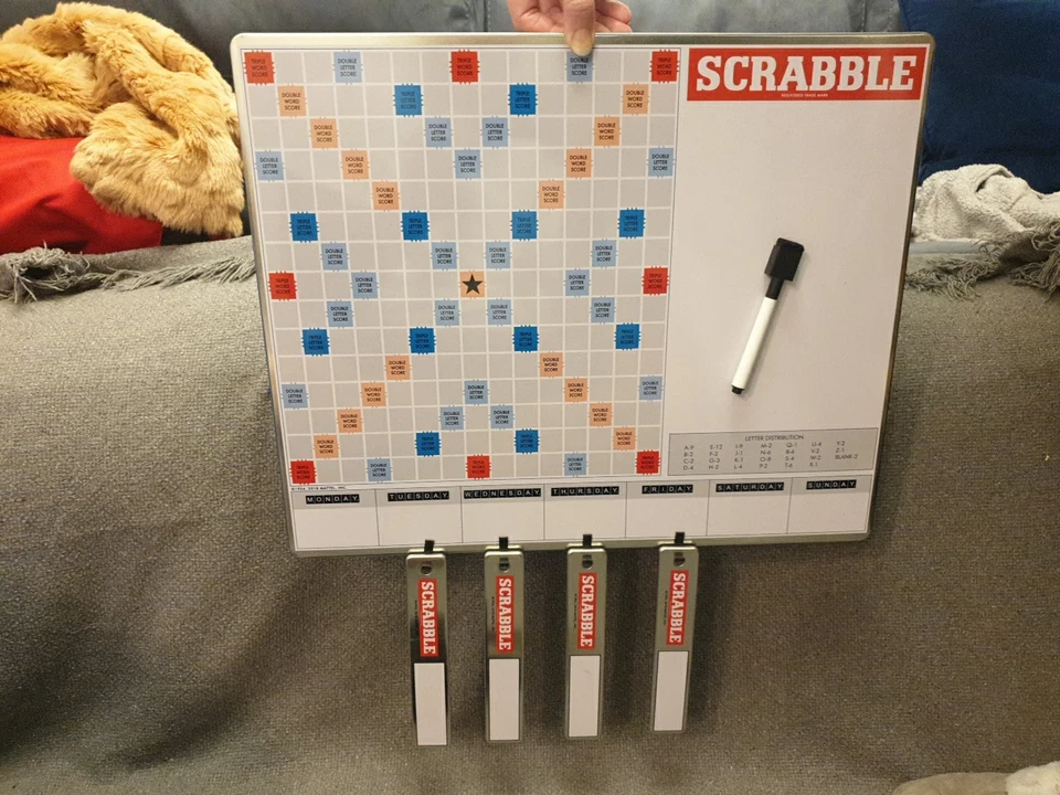 Official Scrabble Memo Board Game With Magnetic Tiles & Weekly Planner Organiser - Image 3 of 4