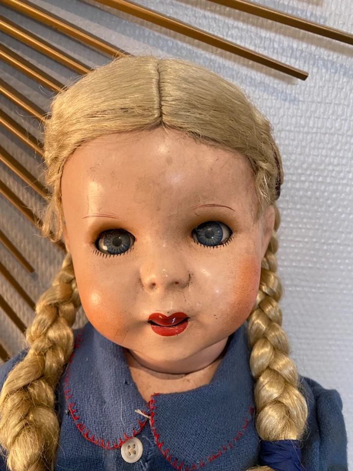 ADORABLE POUPÉE ANCIENNE MARQUE À IDENTIFIER 60 CM - Photo 2/4