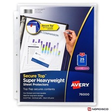 Avery 76000 Secure Top Super Heavyweight Sheet Protectors, Pack of 25