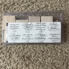 ￼Stampin&rsquo; Up  Elegant Greetings Set Rubber Stamps - New Never Used