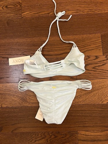 Roxy Bikini Schiuma di Mare Verde Taglia Large Nuovo con etichette Spiaggia Vacanza Resort Nuoto - Foto 2 di 5