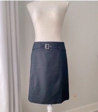 BCBG Maxazria Black Cotton Stretch Lined Pencil Skirt Sz 4