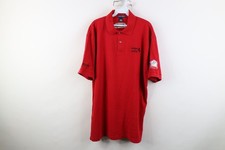 Vintage Mens Large Spell Out Ferrari of Atlanta Car Dealership Golf Polo Shirt